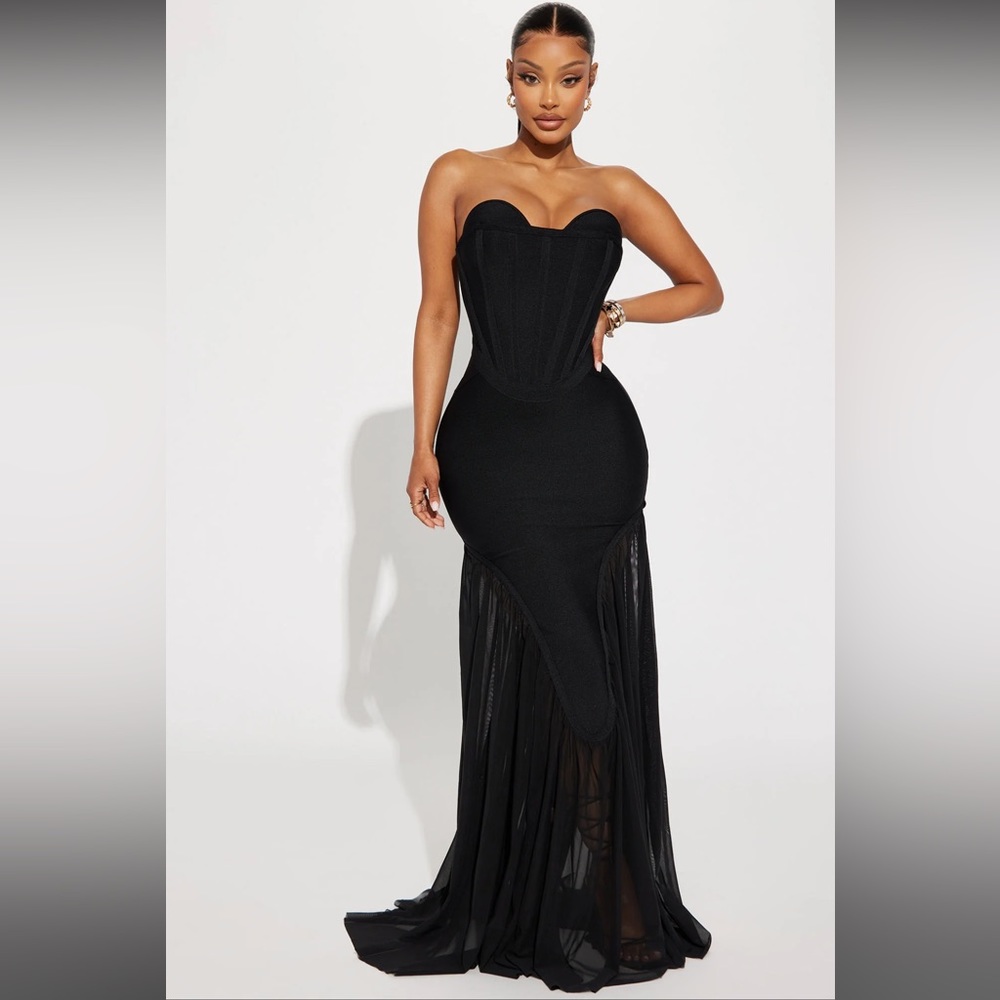 Luxe Black Evening Gown - Size XS - never worn brand new w/tags